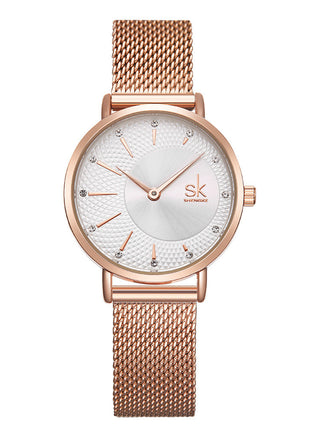 Steel mesh belt diamond watch