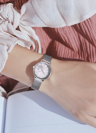 Steel mesh belt diamond watch