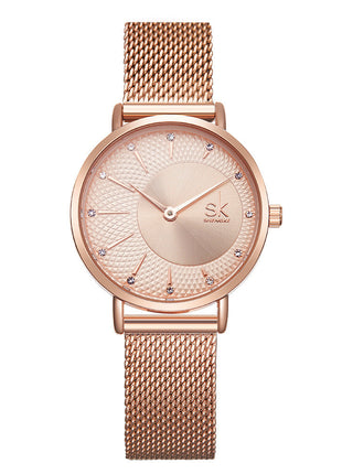 Steel mesh belt diamond watch