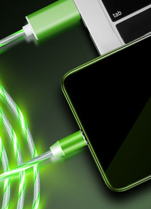 Compatible with Apple, Flowing Ligh Magnetic Streamer Data Line Cable for Iphone Android Typec