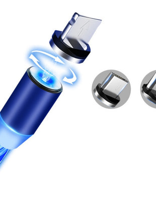 Compatible with Apple, Flowing Ligh Magnetic Streamer Data Line Cable for Iphone Android Typec