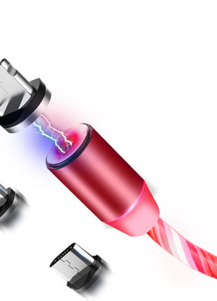 Compatible with Apple, Flowing Ligh Magnetic Streamer Data Line Cable for Iphone Android Typec