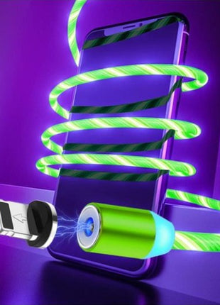 Compatible with Apple, Flowing Ligh Magnetic Streamer Data Line Cable for Iphone Android Typec