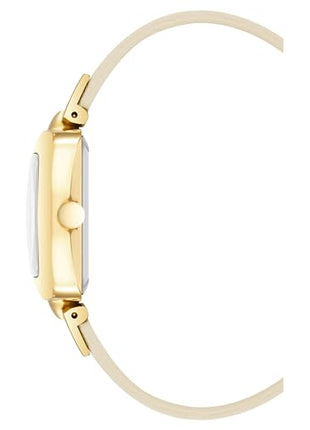 Nine West Women's NW/1856NTNT Gold-Tone and Tan Textured Strap Watch