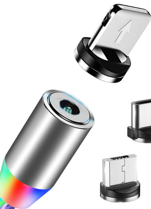 Compatible with Apple, Flowing Ligh Magnetic Streamer Data Line Cable for Iphone Android Typec