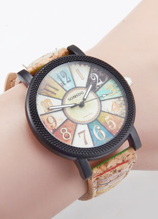 Casual Vintage Leather Women Quartz Wrist Watch Gift Clock