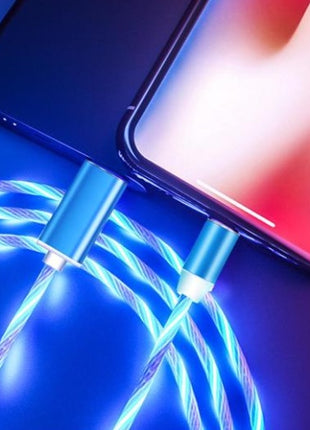 Compatible with Apple, Flowing Ligh Magnetic Streamer Data Line Cable for Iphone Android Typec