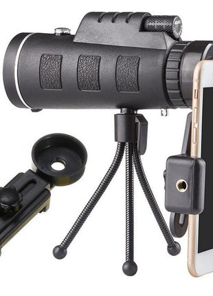Compatible with Apple, Monocular Telescope Zoom Scope with Compass Phone Clip Tripod