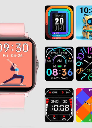 Smart Fitness Tracker Watch for Android/Ios - IP68, Heart Rate/Blood Oxygen/Sleep Monitoring, 8 Sports Modes, Breath Training, Weather Updates - 1.69-Inch Display for Men and Women (Rose Gold)