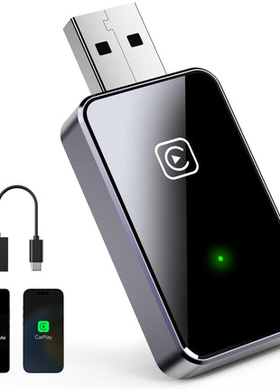 Wireless CarPlay Adapter for iPhone 2025 Upgraded, for Apple CarPlay Wireless Adapter, Plug and Play, Convert Wired Carplay to Mini Wireless CarPlay for iOS 10+
