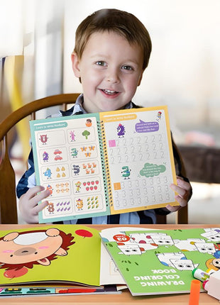 Handwriting Book Practice for Kids,Reusable Grooved Handwriting Workbooks,Writing Practice for Kids Ages 3-5