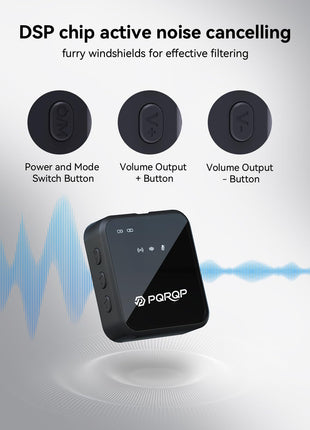 PQRQP 3-in-1 Mini Microphone for iPhone/Android/Camera, Hi-Fi Audio, 48kHz/24-bit, Wireless Microphones, 328ft Range, 20H Battery, Lapel Mic with Noise Reduction for Live Streaming, TikTok, YouTube