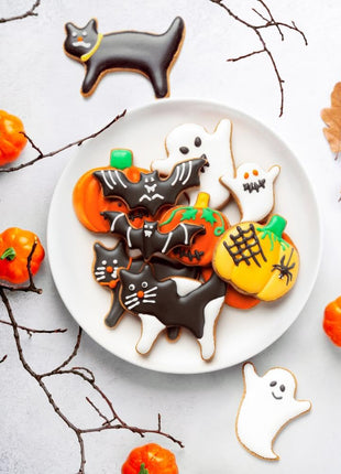 Halloween Cookie Cutters Set - 12 Pieces Stainless Steel Halloween Cookie Cutters Shape,Pumpkin, Ghost, Bat and Cat Cookie Cutter Shapes for Halloween Food Party Decorations