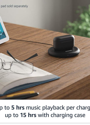 Amazon Echo Buds with Active Noise Cancellation (newest model), Wireless charging case, Black