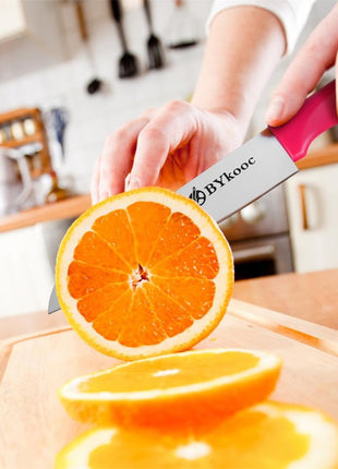 BYkooc 8 pieces Paring Knives (4PCS Peeling Knives and 4PCS Knife Sheath), Ultra Sharp Vegetable and Fruit Knife,German Steel Small Kitchen Knife with PP Plastic Ergonomic Handle