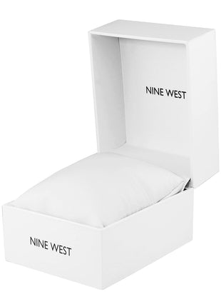 Nine West Women's NW/1856NTNT Gold-Tone and Tan Textured Strap Watch