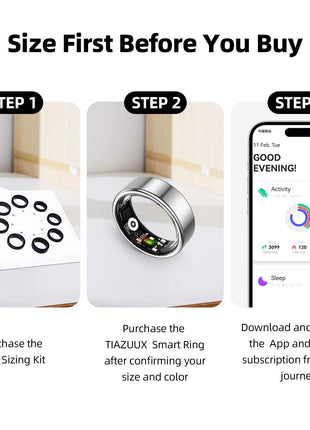 BeHoo Smart Ring for Women&Men-Activity/Sleep/Heart Rate/HRV/Stress/Women's Health Tracker-IP68 Waterproof/Wearable-No Subscription Fee Required-Compatible with iPhone &Android (Silver, 10)
