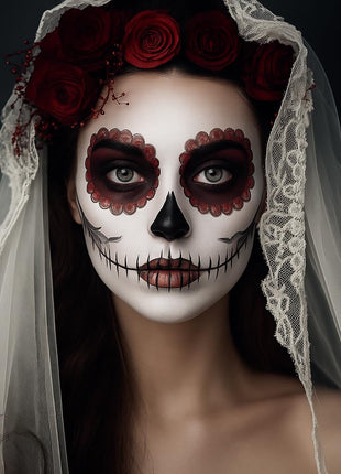 BOBISUKA Halloween Black and White Face Body Paint Oil Based Face Painting Kit for Adult Non Toxic Large Capacity Facepaint for Cosplay Clown Skeleton Vampire Special Effects Makeup