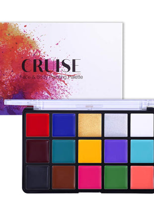 UCANBE Face Body Paint Oil, Professional 15 Colors FX Makeup Palette- Non Toxic Hypoallergenic Safe Facepaint for Halloween, Cosplay Costumes, Parties and Festivals