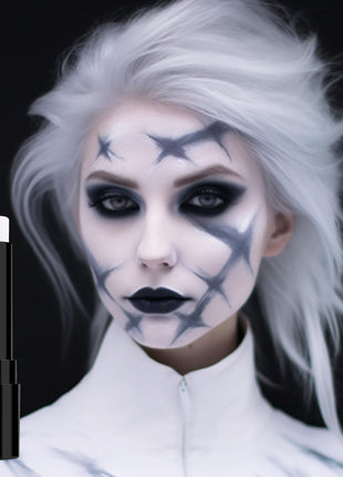 BADCOLOR White Face Body Paint Eye Black Stick for Adults Children Softball Football Baseball Sports , Non-Toxic Hypoallergenic for Halloween SFX Makeup Cosplay Skeleton Clown Costume Parties