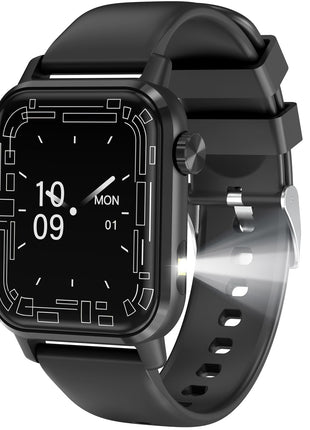 kececo Smart Watch, 1.85" HD Display, 3D Dynamic Dial, 60Hz High Refresh, Bluetooth Calling, LED Flashlight, 100+ Sports Modes (Black)