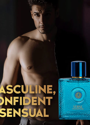 NovoGlow Verse Adonis Eau De Parfum for Men 3.4 Fl. Oz. 100ml Men's Perfume Refreshing Combination of Woody Floral & Fruity Scents - Masculine Scent Lasts All Day A Gift for Any Occasion