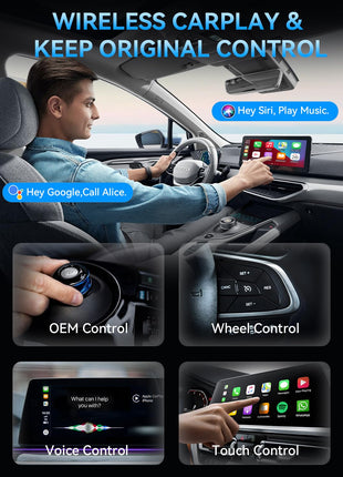 Wireless CarPlay Adapter for iPhone 2025 Upgraded, for Apple CarPlay Wireless Adapter, Plug and Play, Convert Wired Carplay to Mini Wireless CarPlay for iOS 10+