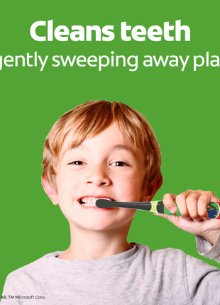Colgate Kids Battery Powered Minecraft Toothbrush, Extra Soft Kids Battery Toothbrush with 1 AA Battery Included, Made for Ages 3 and Up, Features Easy On and Off Switch, Flat Lay Handle, 1 Count