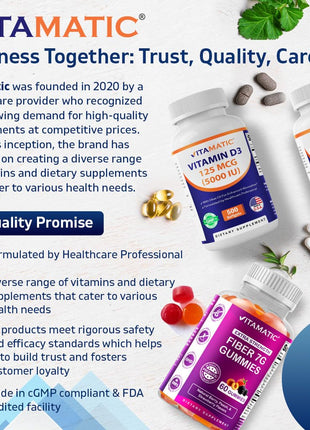 Vitamatic Turmeric Curcumin Supplement (10:1 Equivalent 3000 mg Per Serving, Made with 95% Curcuminoids, Black Pepper, Ginger, Moringa) 120 Vegetable Capsules, Non-GMO, Gluten Free (120 Capsules)