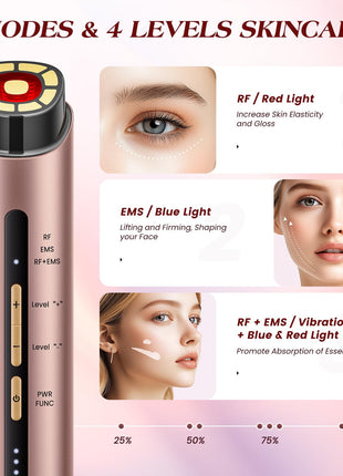 INTEO Microcurrent Facial Device, 3 Modes Red Light Therapy for Face and Neck, Skin Care Facial Massager Perfect Gifts for Women Men