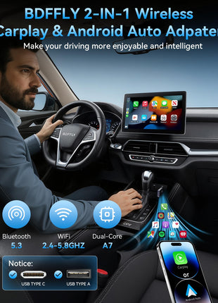 Wireless CarPlay Adapter for iPhone 2025 Upgraded, for Apple CarPlay Wireless Adapter, Plug and Play, Convert Wired Carplay to Mini Wireless CarPlay for iOS 10+