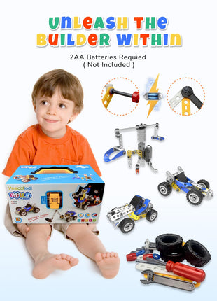 STEM Toys for 5 6 7 8+ Year Old Boy, 10 in 1 Electric Building Toys for Kids Ages 4-8 5-7 6-8, Educational Racing Construction Science Kit for Boys 4-6 8-10, Creative Activities Holiday Birthday Gift