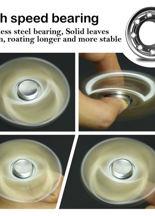 ATESSON Fidget Spinner Toy Ultra Durable Stainless Steel Bearing High Speed Precision Metal Material Hand Spinner Focus Anxiety Stress Relief Boredom Killing Time Toys Silver