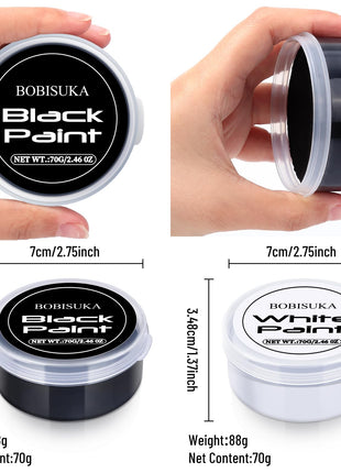 BOBISUKA Halloween Black and White Face Body Paint Oil Based Face Painting Kit for Adult Non Toxic Large Capacity Facepaint for Cosplay Clown Skeleton Vampire Special Effects Makeup