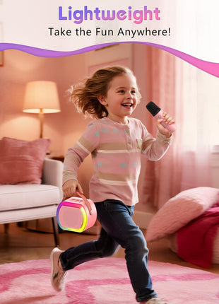 Reoslar Mini Karaoke Machine with 2 Wireless Microphones,2025 TOP Kids Portable Karaoke Machine for 3, 4, 5, 6, 7, 8, 9,10,11,12+Year Old, Best Birthday Christmas Toy Gift-Kids' Instrument