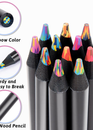 Yangmei Stocking Stuffers, Art Supplies, 12 Rainbow Colored Pencils, Teen Girl Gifts Trendy Stuff, Art Supplies for Kids 9-12, Gifts for 5-12 Year Old Girl, Arts and Crafts for Kids Ages 8-12