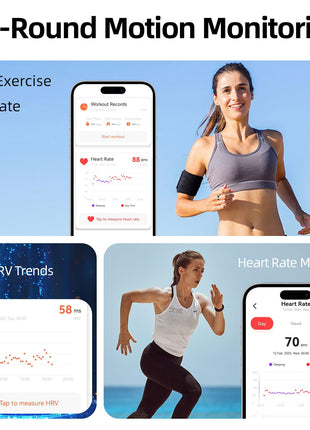 BeHoo Smart Ring for Women&Men-Activity/Sleep/Heart Rate/HRV/Stress/Women's Health Tracker-IP68 Waterproof/Wearable-No Subscription Fee Required-Compatible with iPhone &Android (Silver, 10)