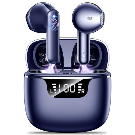 Wireless Earbuds Bluetooth 5.3 Ear Buds Sport Bluetooth Earphones, IPX7 Sweatproof & Shockproof, Bass Sound, 35H Battery, Fast Charget G11PRO Royal Blue