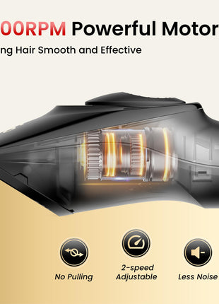 OLOV PROFESSIONAL Hair Clippers for Men, Cordless Hair Clipper Kit, Adjustable 4 Length Setting, 2-Speed Settings, Replaceable Ceramic Blade Heads, Rechargeable Hair Clippers for Family (Black)