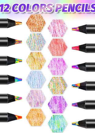 Yangmei Stocking Stuffers, Art Supplies, 12 Rainbow Colored Pencils, Teen Girl Gifts Trendy Stuff, Art Supplies for Kids 9-12, Gifts for 5-12 Year Old Girl, Arts and Crafts for Kids Ages 8-12