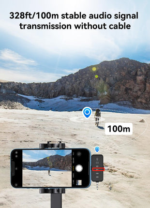 PQRQP 3-in-1 Mini Microphone for iPhone/Android/Camera, Hi-Fi Audio, 48kHz/24-bit, Wireless Microphones, 328ft Range, 20H Battery, Lapel Mic with Noise Reduction for Live Streaming, TikTok, YouTube