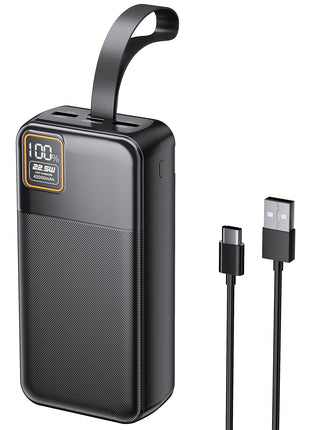 EnergyQC 42000mAh Portable Charger, 22.5W Power Bank with LED Flashlight - USB C Fast Charging External Battery Pack, LED Display Portable Phone Charger for iPhone 16/15/14/13, Android, Samsung,etc