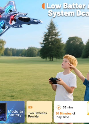 BehooToys Foam Remote Control Airplanes RC Planes for Kids Adults 14+, RC Airplane Fighter Jet with Light, 360° Flip Fighter Jet Toys, Stunt Roll, Airplane Toy Gifts for Kids Boys