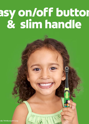 Colgate Kids Battery Powered Minecraft Toothbrush, Extra Soft Kids Battery Toothbrush with 1 AA Battery Included, Made for Ages 3 and Up, Features Easy On and Off Switch, Flat Lay Handle, 1 Count