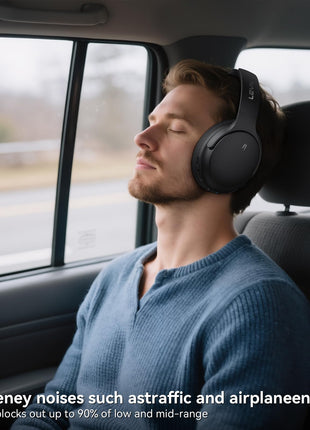 LEVN Hybrid Active Noise Cancelling Headphones, Wireless Headphones Bluetooth 5.4 with Transparent Mode, Hi-Res Audio, Deep Bass, 70H Playtime Over Ear Bluetooth Headset for Work/Travel/Home/Office