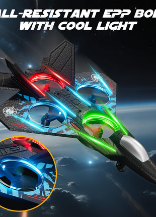 BehooToys oRemote Control Airplane RC Plane Drones for Kids 8-12 Boys Adult Flying Foam Air Plane Toy for Beginner with Stable Hovering,6-axis Gyro,360° Flips,Circle Fly,LED Light,Low Battery Alarm,2.4Ghz