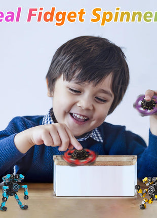 Transformable Fidget Spinners 4 Pcs for Kids and Adults Stress Relief Sensory Toys for Boys and Girls Fingertip Gyros for Party Favors Stocking Stuffers Bulk for Kids