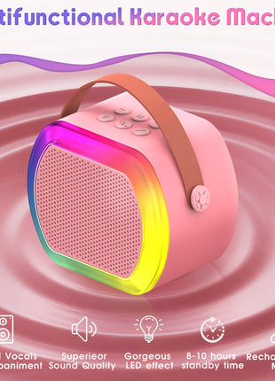 Reoslar Mini Karaoke Machine with 2 Wireless Microphones,2025 TOP Kids Portable Karaoke Machine for 3, 4, 5, 6, 7, 8, 9,10,11,12+Year Old, Best Birthday Christmas Toy Gift-Kids' Instrument