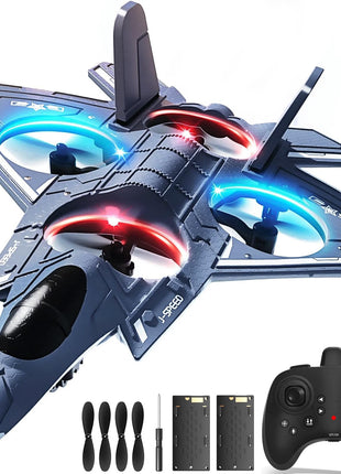 BehooToys Foam Remote Control Airplanes RC Planes for Kids Adults 14+, RC Airplane Fighter Jet with Light, 360° Flip Fighter Jet Toys, Stunt Roll, Airplane Toy Gifts for Kids Boys