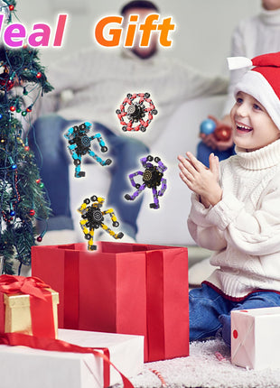 Transformable Fidget Spinners 4 Pcs for Kids and Adults Stress Relief Sensory Toys for Boys and Girls Fingertip Gyros for Party Favors Stocking Stuffers Bulk for Kids